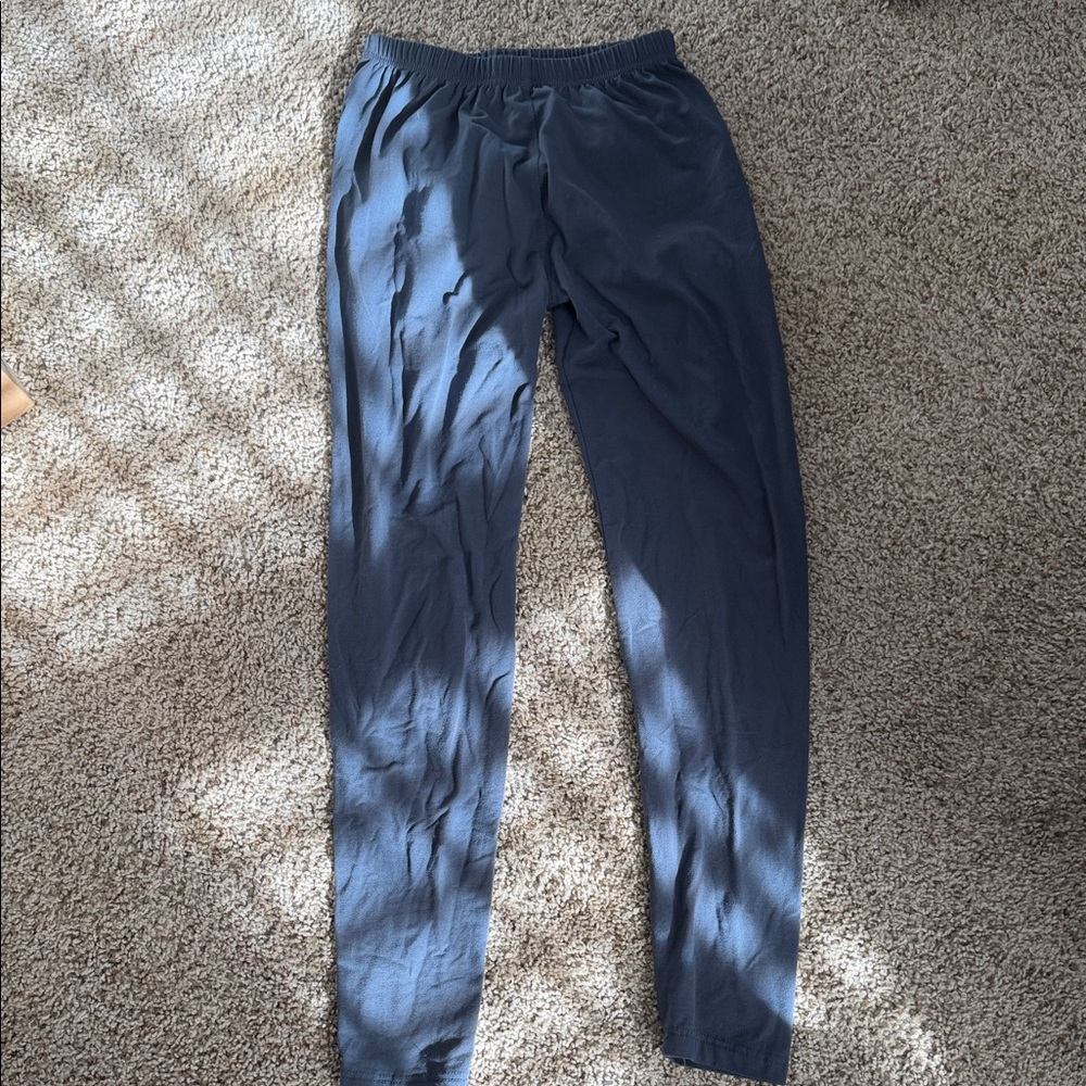 Girls One Size Solid Navy Blue leggings